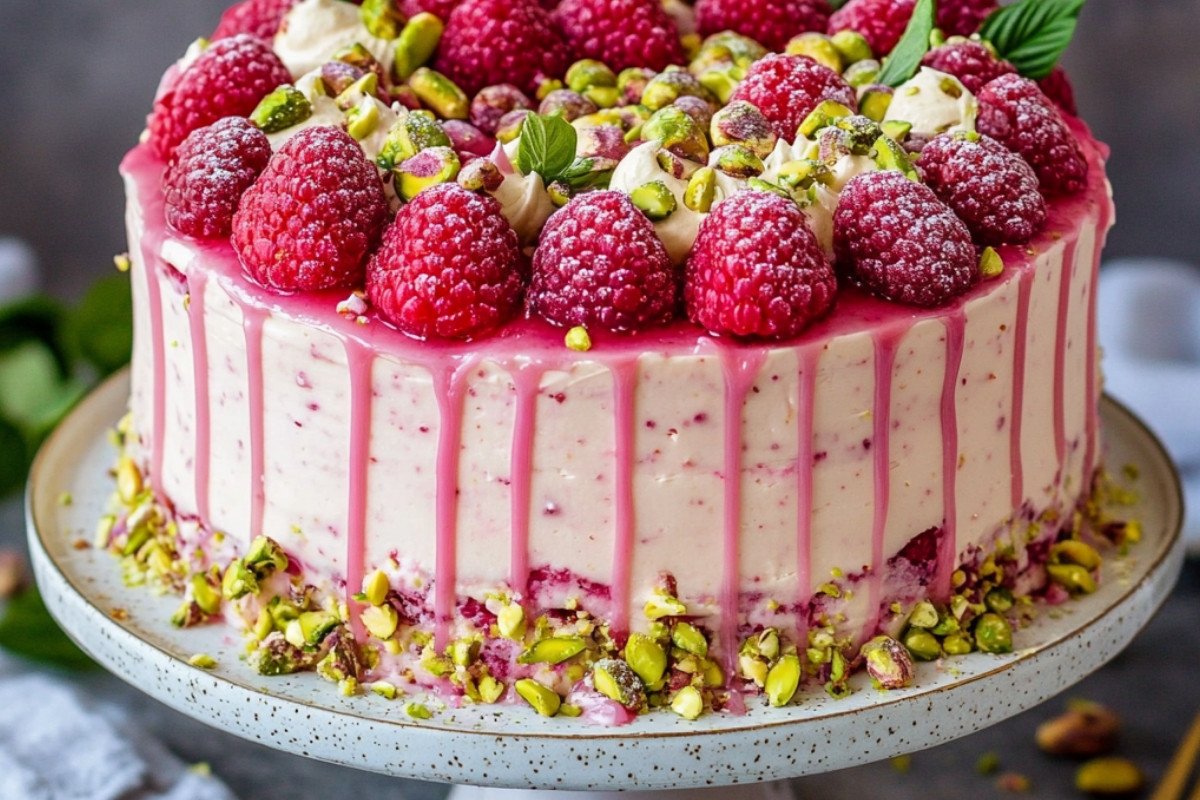 Heavenly Delight: Irresistible Raspberry-Pistachio Cake Recipe