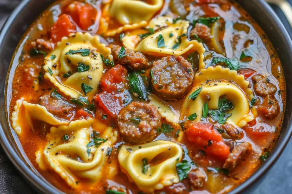 Irresistible Comforting Crockpot Sausage Tortellini Soup Recipe